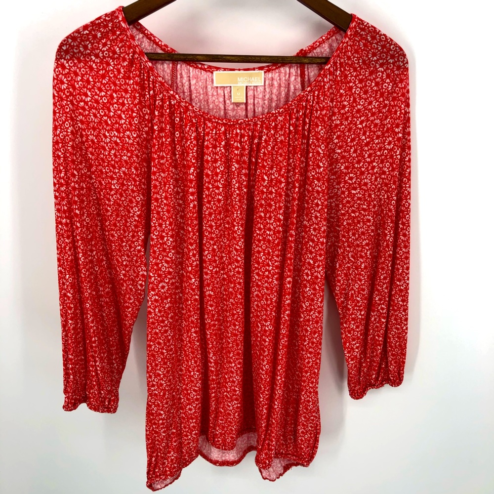 Michael Kors floral print 3/4 sleeve top